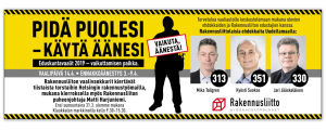 Rakennusliiton mainos Helsingin Sanomissa