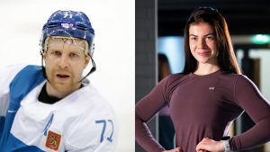 Spoiler alert: Också ishockeystjärnan Leo Komarov finns med på listan. Leo Komarov till vänster och Pernilla Böckerman till höger.