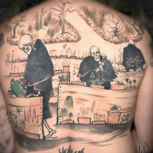 Hugo Simbergs Dödens trädgård som tatuering Hugo Simbergs Dödens trädgård som tatuering