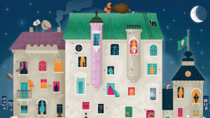 BUU-klubbens komplettering till Julkungen år 2014. Illustratör: Janne Hänninen. BUU-klubbens och Röda korsets adventskalender 2014. Bilden på kalendern är ritad av Janne Hänninen.