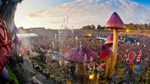 Svampar och godis på Tomorrowland år 2012. Tomorrowland 2012 i Belgien.