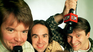 Hans Grönqvist, Jens Berg och Johan Portin några av hjärnorna bakom "Såg och Segraren" X3M-sporten med Kaj Kunnas, Hans Grönqvist, Jens Berg och Johan Portin, 1998