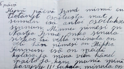 Aunuksenkarjalaisen tytön kirje suomalaistytölle (1942).