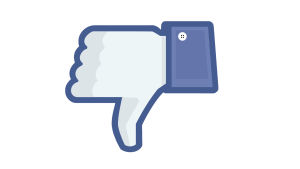 Tummen ner för hatprat på Facebook och all annanstans också. Photoshoppad bild på Facebook-tummen.