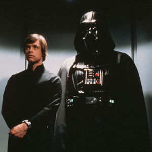 Luke Skywalker och Darth Vader i Star Wars. 