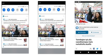 Kuvakaappaus Yle Uutisvahdin peukutus-mahdollisuudesta.