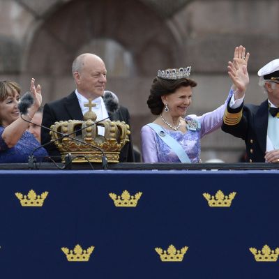 Kung Carl XVI Gustaf och drottning Silvia,