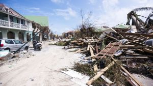 95 procent av byggnaderna på Saint Martin har skadats Förödelse på Saint Martin efter orkanen Irma.