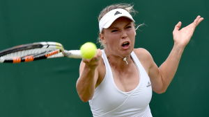 Caroline Wozniacki tappade klar ledning i andra set. Caroline Wozniacki, Wimbledon 2015.