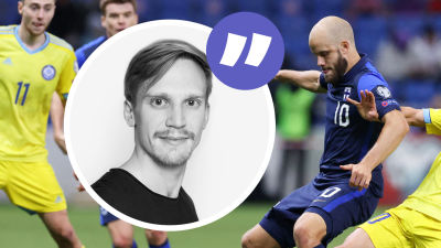 Teemu Pukki i landskamp mot Kazakstan.