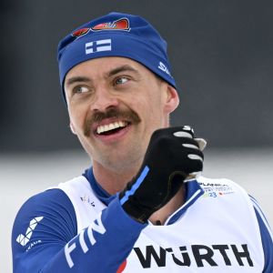 Perttu Hyvärinen miesten viestin jälkeen.