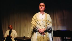 Anja Bargum gestaltar Linda Sibelius Pjäsen den älskande handlar om Linda Sibelius liv.