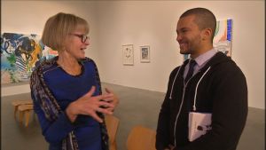Elina Reenkola ja Joonatan Galleria Korjaamossa Elina Reenkola ja Joonatan Galleria Korjaamossa