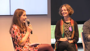 Linda Bondestam och Lena Frölander-Ulf Illustratörer på bokmässan i Frankfurt