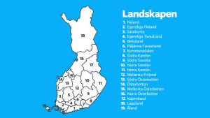 De fyra nordligaste landskapen omfattas av samarbetet. Geografiskt omfattar området närmare hälften av Finlands areal. Finlands landskap 2011