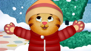 När något känns fel, vänd på dig helt. Det kan bli något bra! Daniel Tiger i vinterskrud