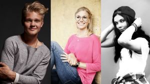 Juryn Benjamin, Eva Kela och Ella Sanoo sitter i årets juryrum och bedömer artisterna. Jurymedlemmarna i MGP 2016 - Benjamin, Eva Kela och Ella Sanoo.