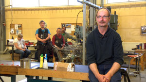 Roland och hans jobbarkompisar. Roland Grankulla med sina arbetskamrater