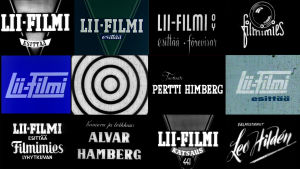Lii-Filmi Oy:n ja Filmimies OY:n tunnuksia.