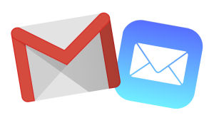 Googlen Gmail ja Applen Mail ovat suosittuja sähköpostisovelluksia. Google Gmailin ja Apple Mailin kuvakkeet eli ikonit