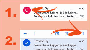 Roskapostin ilmoittaminen Gmail-sovelluksessa. Toiminto ilmoita roskapostista puhelimen gmail-sovelluksessa.