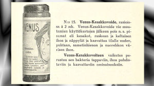 Venus-kesakkovoiteen mainos (1915) Venus-kesakkovoide