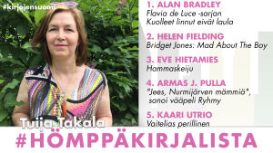 Kirjabloggari Tuija Takala ja hänen #hömppäkirjalistansa