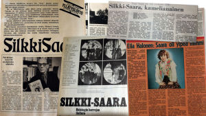 Silkki-Saara -elokuvaa ja kirjoja käsitteleviä lehtiartikkeleita 1970-luvulta. Silkki-Saara -elokuvaa ja kirjoja käsitteleviä lehtiartikkeleita 1970-luvulta.