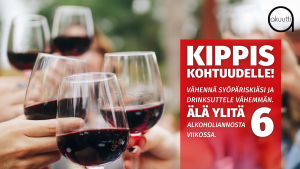 viinilaseja kilistellään