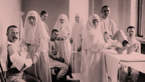 Venäläinen sotasairaala Helsingissä 1915.