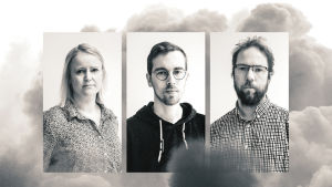 Svenska Yle Data. Från vänster: Malin Ekholm, Petter West och Linus Lång Malin Ekholm, Petter West och Linus Lång