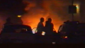 Kuvamateriaalia Mikkelin panttivankidraaman räjähdyksestä (Ylimääräinen uutislähetys 9.8.1986)