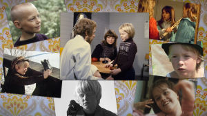 Minä, siili ja tumpetti, Aikapoika ja mono, Villahousupakko, Vinski ja Vinsentti, Kolmas pyörä, Ystävyyden saari sekä Lintutyttö kertovat erilaisesta ystävyydestä. Kollaasi kuvista 1970- ja 1980-luvun lastenohjelmista, kuten Villahousupakko, Vinski ja Vinsetti sekä Lintutyttö. Kuvien taustalla 1970-luvun tapetti.