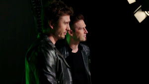 Ville Virtanen (Darude) ja Sebastian Rejman UMK19-kappaleen Look Away musiikkivideon kuvauksissa