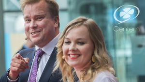 Centerns ordförandekandidater Antti Kaikkonen och Katri Kulmuni