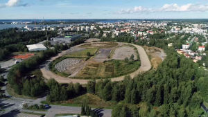 I Travdalen byggs bostäder för ett par tusen invånare. Gamla travbanan i Vasa, september 2019.