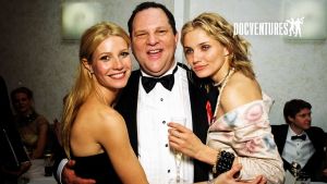 Harvey weinstein kahden naisnäyttelijän ympäröimänä. 