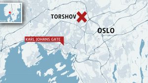 Det var i Torshov som gärningsmannen körde på flera personer. Karta över Oslo.