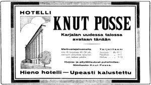 Hotelli Knut Possen avajaisilmoitus.