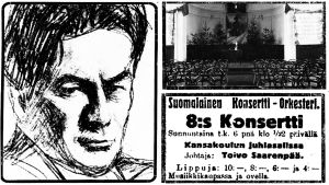 Kollaasi lehtileikkeistä ja valokuvista.