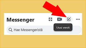 Facebookissa näkyy Messengerin kuvake, josta voi luoda uuden ryhmän. Kuvakaappaus Facebookista: Yläpalkista löytyy Messengerin logo.