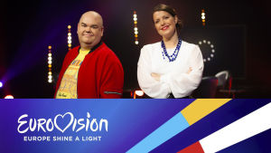 Johan Lindroos och Eva Frantz samt logon för tv-programmet Europe shine a light.