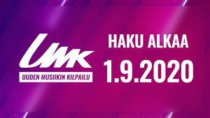 UMK21-biisihausta ilmoittava kuva, haku aukeaa 1.9.2020.