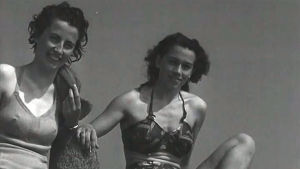 Olympiaturisteja Seurasaaressa (1952).