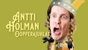 Antti Holman oopperajuhlat -podcastin kansikuva. Antti on muokattu esittämään Siegfridin hahmoa