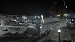 Astronautit Kuun pinnalla