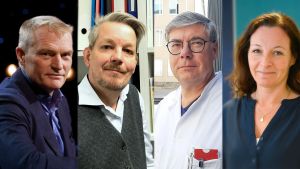 Ett kollage med fyra människor, tre män och en kvinna på rad.