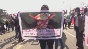 Demonstrant i Myanmar