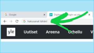 Kuvakaappaus: Hakupalkki Chrome-selaimen ylälaidassa.