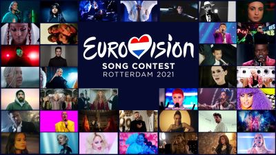 Kollage med bilder på alla deltagare in Eurovisionen 2021